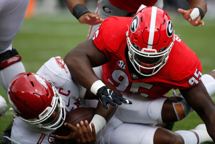 Defensive tackle Devonte Wyatt played dominant football versus Arkansas.